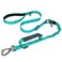 AUBELL Tactical Dog Leash Heavy Duty46ft Reflective Strong No Pull Bungee Leash for Medium Large Dogs with Comfortable Padded Double HandleCar Seat Belt360 Degree Rotating CarabinerTeal