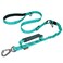 AUBELL Tactical Dog Leash Heavy Duty46ft Reflective Strong No Pull Bungee Leash for Medium Large Dogs with Comfortable Padded Double HandleCar Seat Belt360 Degree Rotating CarabinerTeal