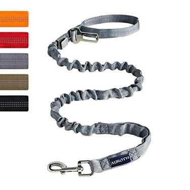 AUROTH Dog Leash Large Dogs Heavy Duty Dog Leash Bungee No Pull Leashes for Shock Absorption Grey Dog Training Leashes for Medium Large Breed Dogs 6FT45FT 2 Padded Handles