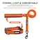 azuza Durable Padded Dog Leash and Collar SetReflective Strip Extra Safe and Comfy for Large Dogs Orange