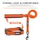 azuza Durable Padded Dog Leash and Collar SetReflective Strip Extra Safe and Comfy for Large Dogs Orange