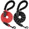 BARKBAY Dog Leashes for Large Dogs Heavy Duty Dog Leash 2 Pack 5 FT with Comfortable Padded Handle Highly Reflective Threads for Medium Large Dogs Walking Training Running 5FT12RedBlack
