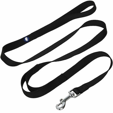 Blueberry Pet Essentials Double Handle Dog Leash for Traffic Control 4ft x 1 Large Dog Leash Classic Dog Leash with Two Handles for Dogs That Pull Nylon 2 Handle Dog Leash in Black