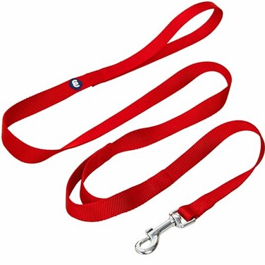 Blueberry Pet Essentials Double Handle Dog Leash for Traffic Control 5ft x 34 Medium Dog Leash Classic Dog Leash with Two Handles for Dogs That Pull Nylon 2 Handle Dog Leash in Rouge Red