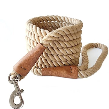 BTINESFUL Heavy Duty Cotton Dog Leash 3FT 5FT 10FT Strong Rope Leash Soft Handle Dog Traction for Large Medium Dogs Hiking Camping Exploring Walking12 x 10ft Brown