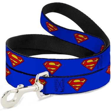 Buckle-Down BuckleDown Dog Leash Superman Shield Blue Available in Different Lengths and Widths for Small Medium Large Dogs and Cats Multicolor 6 Feet Long 12 Wide DL6FTWSM001N