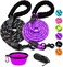 COOYOO 2 Pack Dog Leash 5 FT Heavy Duty Comfortable Padded Handle Reflective Dog Leash for Medium Large Dogs with Collapsible Pet Bowl