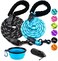 COOYOO 2 Pack Dog Leash 5 FT Heavy Duty Comfortable Padded Handle Reflective Dog Leash for Medium Large Dogs with Collapsible Pet Bowl
