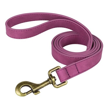 Didog PU Leather Dog Leash Colorful Dog Leash 4ft Strong and Durable Faux Leather Lead Walking and Training Lead for Small Medium DogsPurple