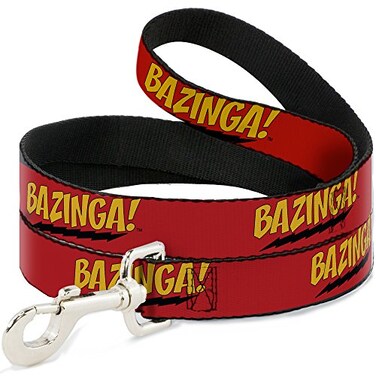 Buckle-Down Dog Leash Bazinga Red Gold Black 4 Feet Long 10 Inch Wide