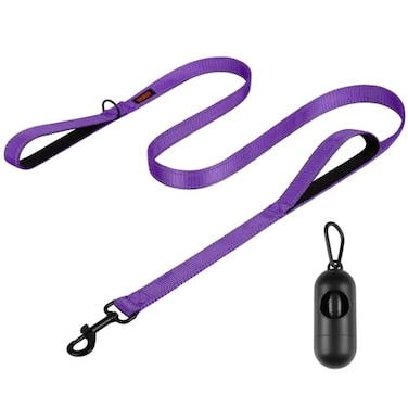 CHENEDY Dog Leash Heavy Duty Dog Leash Leashes for Large Breed Dogs 5FT6FT Double Handle Dog Leash Reflective Training Lead Perfect for Medium to Large Dogs5FTPurple