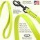 Dogline Biothane Waterproof Dog Leash Strong Coated Nylon Webbing with Black Hardware OdorProof Easy to Clean High Performance for Small or Large Dogs Made in USA 4 or 6 ft Lead Safety Yellow