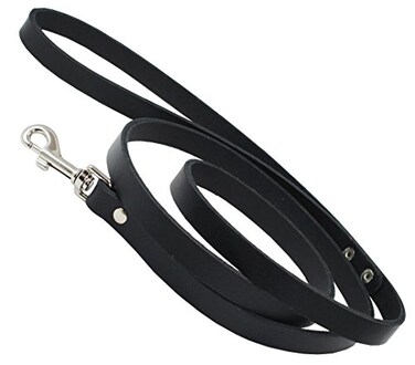 Dogs My Love Genuine Leather Classic Dog Leash 4 Ft Long 9 Sizes XXSmall Width 8mm 03 Black
