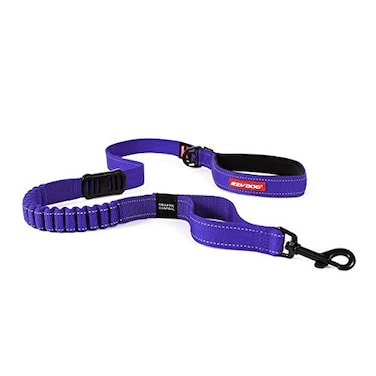 EzyDog Zero Shock Dog Leash Shock Absorbing Bungee Leash for Dogs that Pull or Excite Dual Handle and Reflective for Large Medium or Small Dogs 48Inch Purple