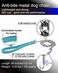 Goliton Dog Leash Metal Pet Leash with Comfortable PU Leather Handle for Small and Medium Size Dogs 4 FT Blue