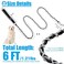 Homimp HOMIMP Chew Proof Dog Leash for Medium Large Dogs Reflective 6 FT Heavy Duty Metal Chain Dog Leashes with Soft Padded Handle Anti Bite Durable Rope Leashes for Pitbull Non Chewable