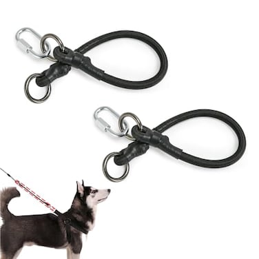 JLEivvi 2 PCS Dog Leash Extension Chew Proof Heavy Duty Dog Leash Extender Leash Attachment Connect Leash Compatible with All Collars Leashes for Small Medium and Large Dogs