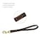 LWBMG Leather Short Dog Leash 12 Inch Short Dog Traffic Lead Leash for Large Medium Dogs Training and Walking Brown