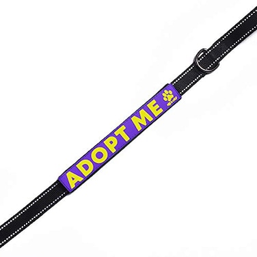 Max and Neo Leash Sleeves Adopt ME We Donate 1 for 1 to Dog Rescues for Every Product Sold PurpleSingle