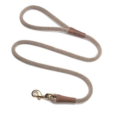 Mendota Pet Snap Leash BritishStyle Braided Dog Lead Made in The USA Tan 12 in x 4 ft for Large Breeds