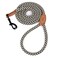 Mile High Life Rope Leash with Genuine Leather Connection 6 FT5 FT4 FT Heavy Duty Leash for Medium Large Dogs Black Khaki 72 Inch