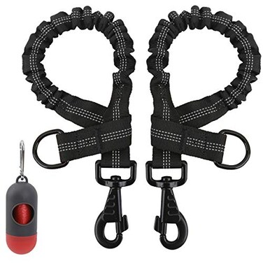 NOYAL 2 Pack 17 FT Bungee Dog Leash Heavy Duty Shock Absorbing Extension Leash Improved Dog Safety Suitable for Walking Running Bicycling