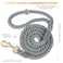 NUGUTIC Dog Leash 5 FT Handmade Braided Cotton Rope Leashes for Small Medium and Large Dogs New Golden Heavy Duty Metal Clasp Grey