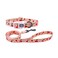 Olahibi Dog Collar Leash Set Fruit Pattern Polyester Material Adjustable Collar and 5ft Matching Leash for Large DogsL Pink Cherry