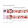 Olahibi Dog Collar Leash Set Fruit Pattern Polyester Material Adjustable Collar and 5ft Matching Leash for Large DogsL Pink Cherry