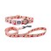 Olahibi Dog Collar Leash Set Fruit Pattern Polyester Material Adjustable Collar and 5ft Matching Leash for Large DogsL Pink Cherry