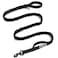 OutdoorMaster Bungee Dog Leash Heavy Duty Dog Leash with Shock Absorption 2 Padded Handles Training Leash Improved Dog Safety and Comfort Black Upgraded 6 FT