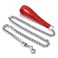 Petiry Chain Leash Metal Dog Leash Chrome Plated with Soft Padded Handle for Small DogsS Red Handle