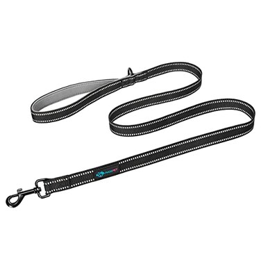 PHOEPET 5 Feet Heavy Duty Dog Leash Reflective Soft Padded Handle Traffic Grip for Extra Control LGrey