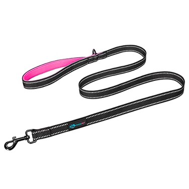 PHOEPET 5 Feet Heavy Duty Dog Leash Reflective Soft Padded Handle Traffic Grip for Extra Control LPink