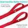 SEPXUFORE 10 FT Double Handle Dog Leash Reflective Traffic Leash with 2 Handles Heavy Duty Easy Control Training Walking Nylon Dog Lead for Large Medium Dogs and Pullers Red