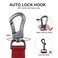 TwoEar 5FT 1IN Strong Red Dog Leash with 2 Padded Handles Traffic Handle Extra Control Comfortable Soft Dual Handle Auto Lock Hook Reflective Walking Lead for Small Medium and Large Dogs