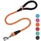 VIVAGLORY Rope Dog Leash Roperex Dog Leash with Soft Padded Handle for Walking Training Strong Rope Reflective Heavy Duty for Pet 12IN x 4FT 65150 lbs Orange