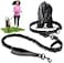 SparklyPets Hands Free Dog Leash with Reflective Stitches Waist Leash for Dog Walking Hiking Training Jogging Canicross Running for Medium Large Breeds