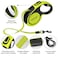 JOYPAWS 360 TangleFree Heavy Duty Retractable Dog Leash with AntiSlip Handle 16 ft Reflective Strong Nylon Tape for Large Dog or Cat up to 110 lbs OneHanded Brake Pause Lock Green Large