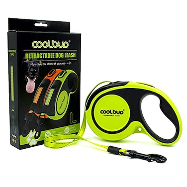 JOYPAWS 360 TangleFree Heavy Duty Retractable Dog Leash with AntiSlip Handle 16 ft Reflective Strong Nylon Tape for Large Dog or Cat up to 110 lbs OneHanded Brake Pause Lock Green Large