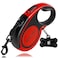 Beastron Upgraded Retractable Dog Leash 16 Extra Long TangleFree Reflective Nylon Small to Medium Dogs up to 110lbs Waste Bags and Dispenser Included Red