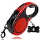 Beastron Upgraded Retractable Dog Leash 16 Extra Long TangleFree Reflective Nylon Small to Medium Dogs up to 110lbs Waste Bags and Dispenser Included Red