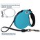 CROWN PAWS 16ft Retractable Dog Leash for Large Breed Dogs up to 110 lbs with a Detachable Chew Proof Extender Wire Ropes Blue L