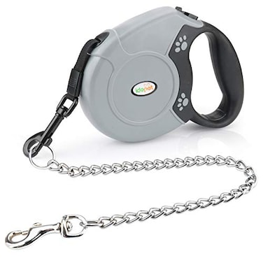 Idepet Heavy Duty Retractable Dog Leash for Small and Medium Dogs AntiChewing Steel Chain 360 Degree TangleFreeBreak and Lock System16ft Leash for Dog Walking Flat Rope