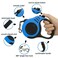 PETIMP STORE PETIMP Retractable Dog Leash Lightweight 16FT Leash Claw Print with Folding BowlDispenserRubbish Bags for Small Medium DogsBlue