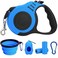 PETIMP STORE PETIMP Retractable Dog Leash Lightweight 16FT Leash Claw Print with Folding BowlDispenserRubbish Bags for Small Medium DogsBlue