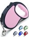 Slognny Retractable Dog LeashStrong Nylon TapeOneHanded One Button Lock for Small Medium Dogs and Cats16ft Pet Walking Leash with 360TangleFree DesignAntiSlip HandleGift Package Pink