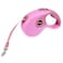 Secfanya Retractable Dog Leashes Pet Leash Dog Lead for Small Medium Large Dog up to 33lbs AntiSlip Handle OneHanded Brake Pause Lock Nylon Ribbon Pink