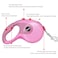 Secfanya Retractable Dog Leashes Pet Leash Dog Lead for Small Medium Large Dog up to 33lbs AntiSlip Handle OneHanded Brake Pause Lock Nylon Ribbon Pink