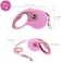 Secfanya Retractable Dog Leashes Pet Leash Dog Lead for Small Medium Large Dog up to 33lbs AntiSlip Handle OneHanded Brake Pause Lock Nylon Ribbon Pink